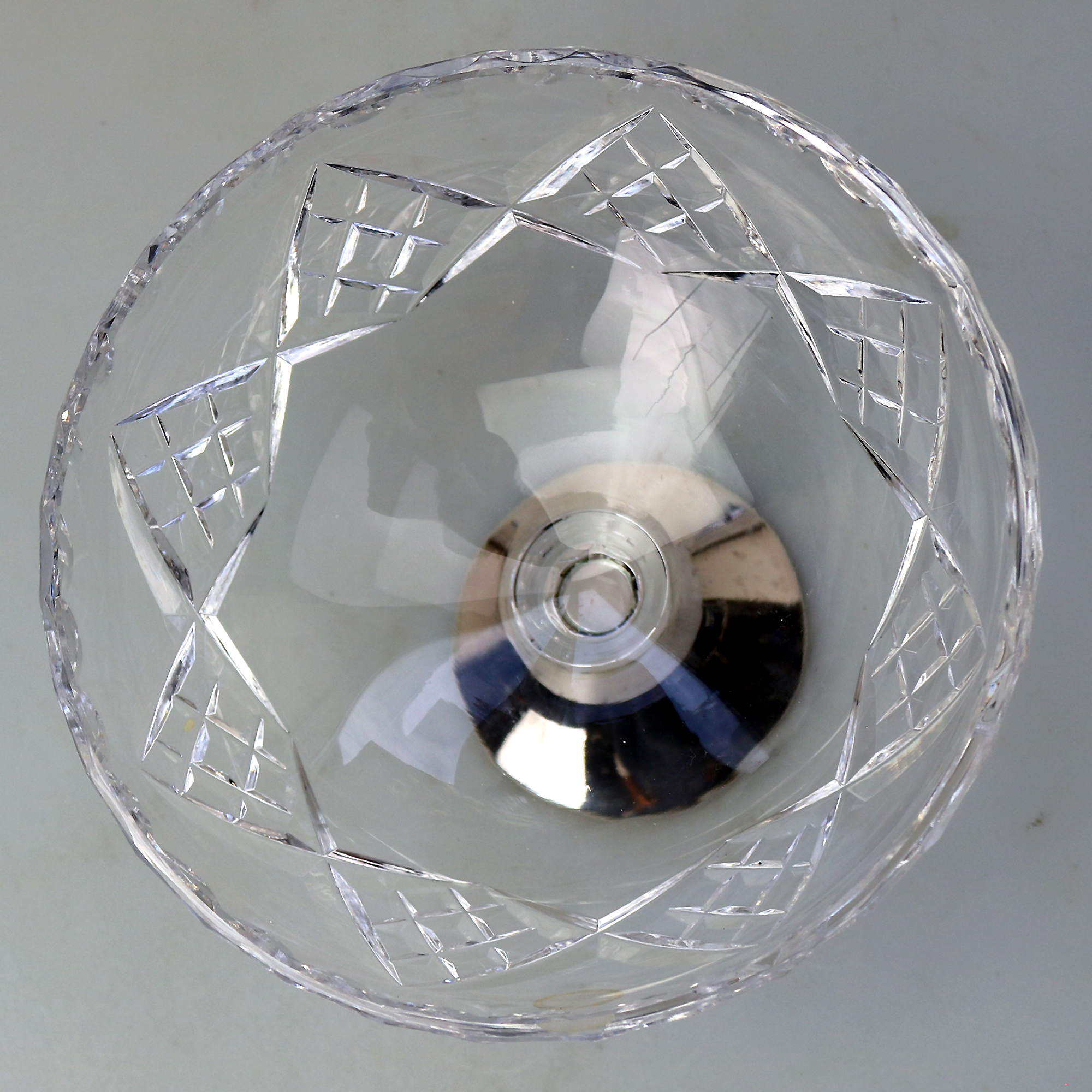 A vintage cut glass & Dutch solid silver Candy Bowl C.20thC