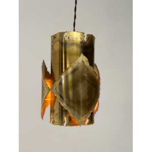 Ceiling Brass Brutalist Lamp by Sven Aage Jensen for Holm Sørensen, 1960s