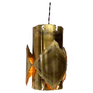Ceiling Brass Brutalist Lamp by Sven Aage Jensen for Holm Sørensen, 1960s