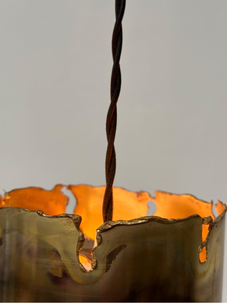 Ceiling Brass Brutalist Lamp by Sven Aage Jensen for Holm Sørensen, 1960s