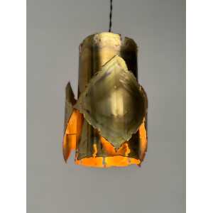 Ceiling Brass Brutalist Lamp by Sven Aage Jensen for Holm Sørensen, 1960s