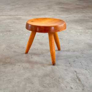 Charlotte Perriand Pine Wood 'Berger' Stool, France, 1960s