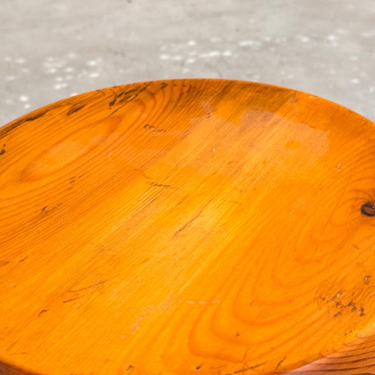 Charlotte Perriand Pine Wood 'Berger' Stool, France, 1960s
