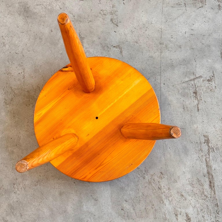 Charlotte Perriand Pine Wood 'Berger' Stool, France, 1960s