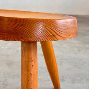 Charlotte Perriand Pine Wood 'Berger' Stool, France, 1960s