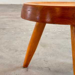 Charlotte Perriand Pine Wood 'Berger' Stool, France, 1960s