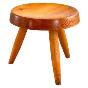Charlotte Perriand Pine Wood 'Berger' Stool, France, 1960s