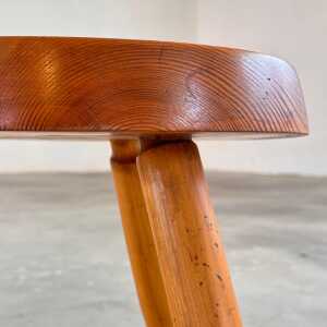 Charlotte Perriand Pine Wood 'Berger' Stool, France, 1960s