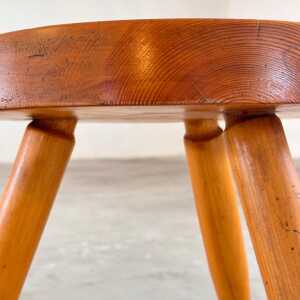 Charlotte Perriand Pine Wood 'Berger' Stool, France, 1960s