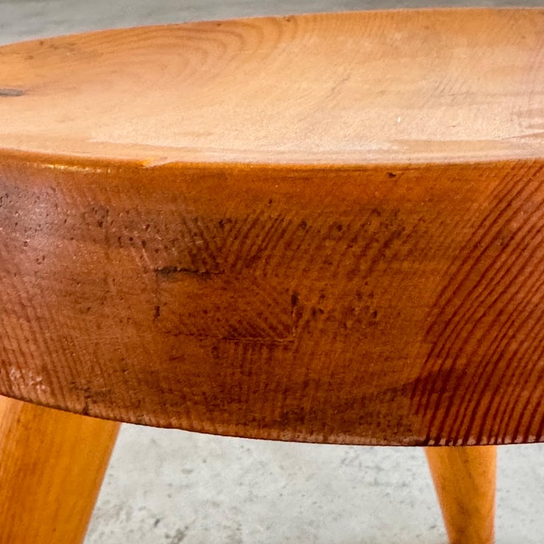 Charlotte Perriand Pine Wood 'Berger' Stool, France, 1960s