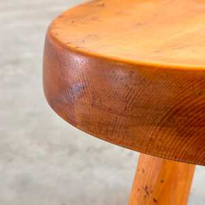 Charlotte Perriand Pine Wood 'Berger' Stool, France, 1960s