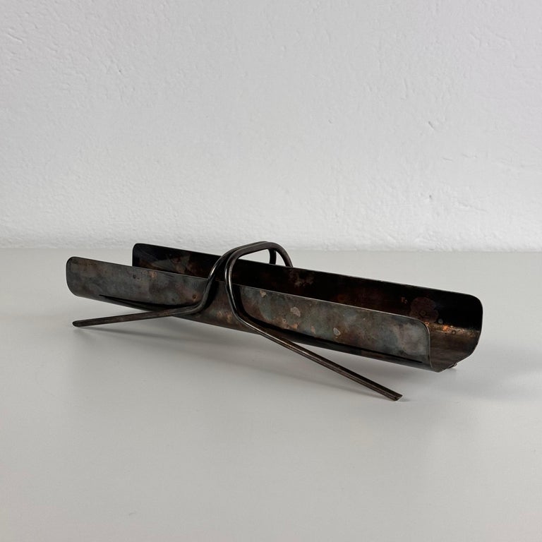 Christofle Silver-Plated Breadstick Holder Attributed to Gio Ponti, 1950s