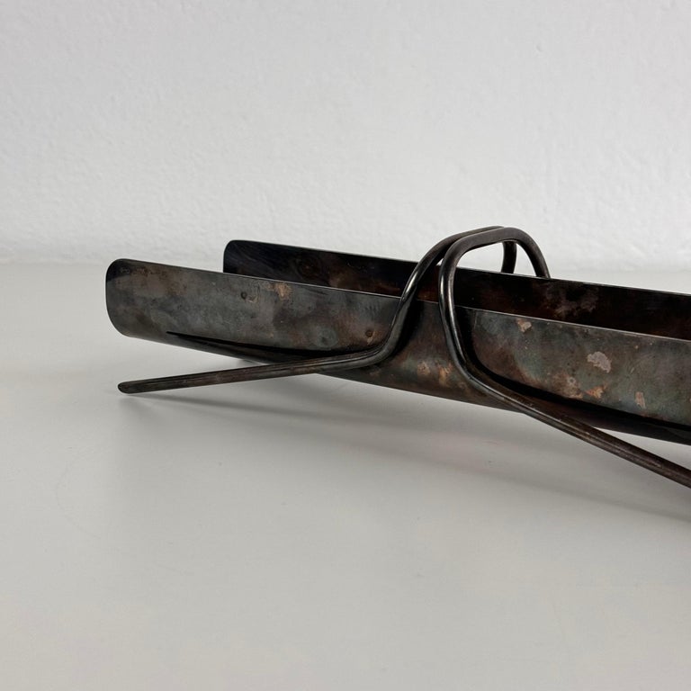 Christofle Silver-Plated Breadstick Holder Attributed to Gio Ponti, 1950s