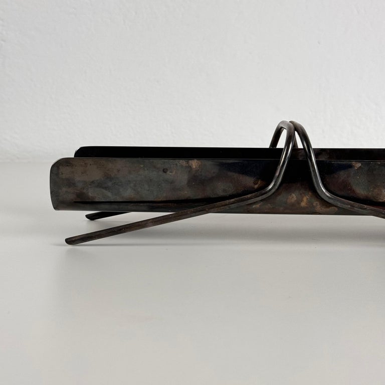 Christofle Silver-Plated Breadstick Holder Attributed to Gio Ponti, 1950s