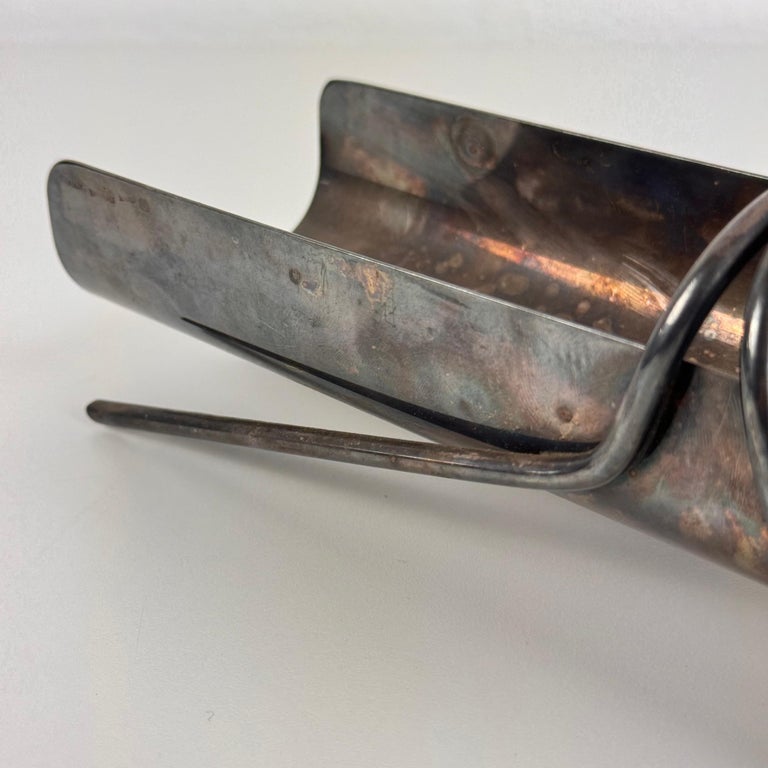 Christofle Silver-Plated Breadstick Holder Attributed to Gio Ponti, 1950s