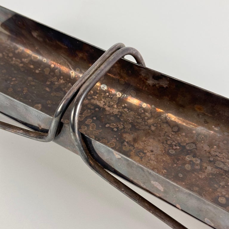 Christofle Silver-Plated Breadstick Holder Attributed to Gio Ponti, 1950s