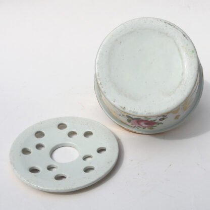Antique porcelain Coalport Pot Pourri novelty hand painted Basket C.early 19thC - Image 9