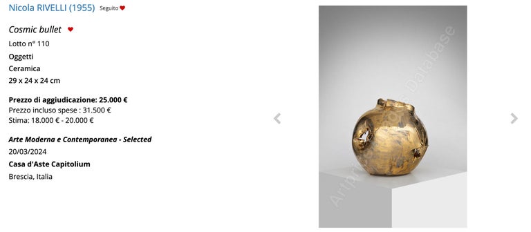 Contemporary Vase from the "Cosmic Bullets" Collection by Nicola Rivelli, 2016