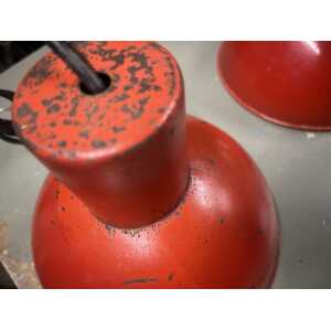 Danish Refectory Lamp Shades Restaurant Cafe 19cm Diameter Red Midcentury