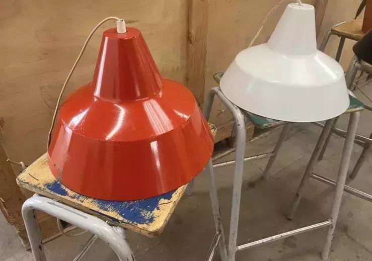 Danish Refectory Lamp Shades Restaurant Cafe Design 35cm Bauhaus Set Of 3