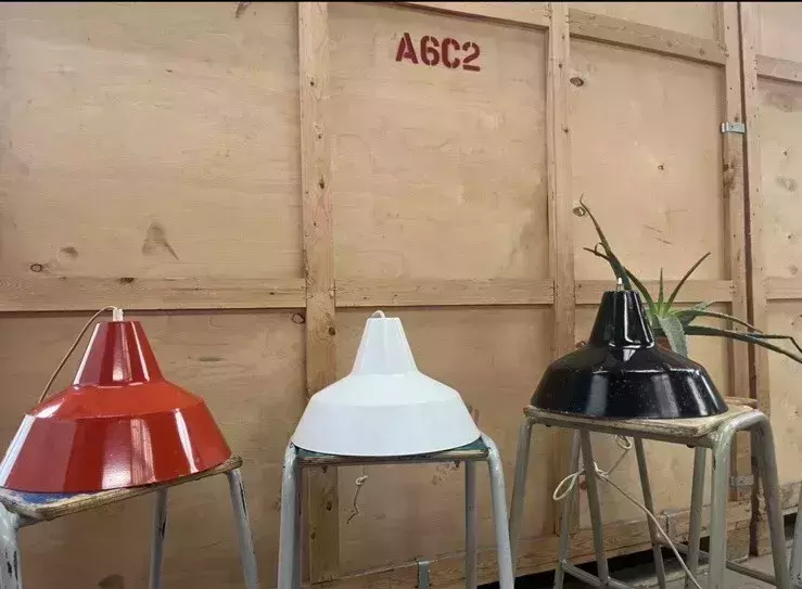 Danish Refectory Lamp Shades Restaurant Cafe Design 35cm Bauhaus Set Of 3