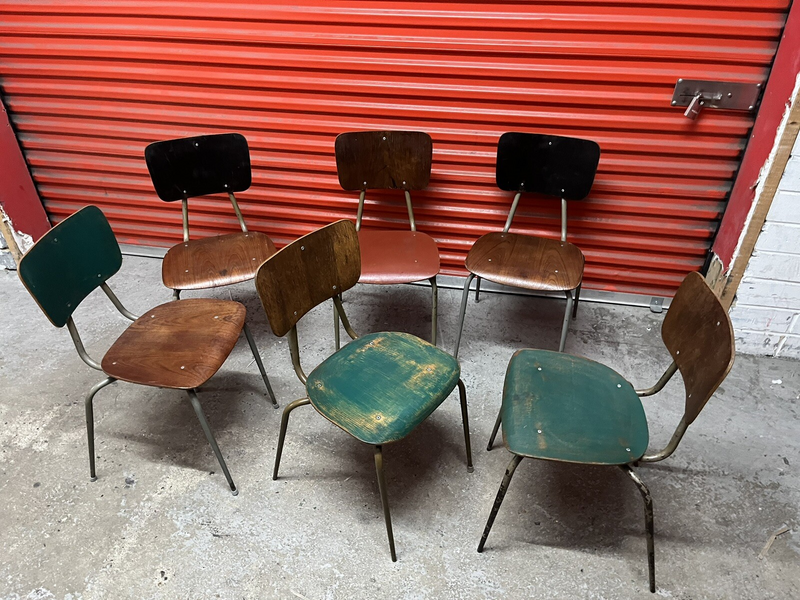 Danish Stacking Chair By Niels Larsen Suit Cafe / Bar / Midcentury 9 Available