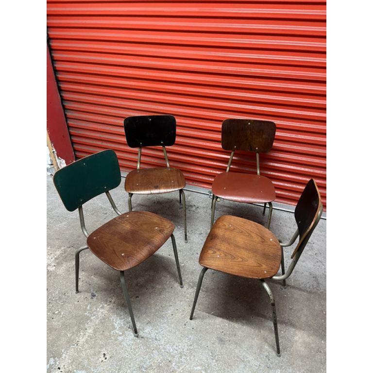 Danish Stacking Chair By Niels Larsen Suit Cafe / Bar / Midcentury 9 Available