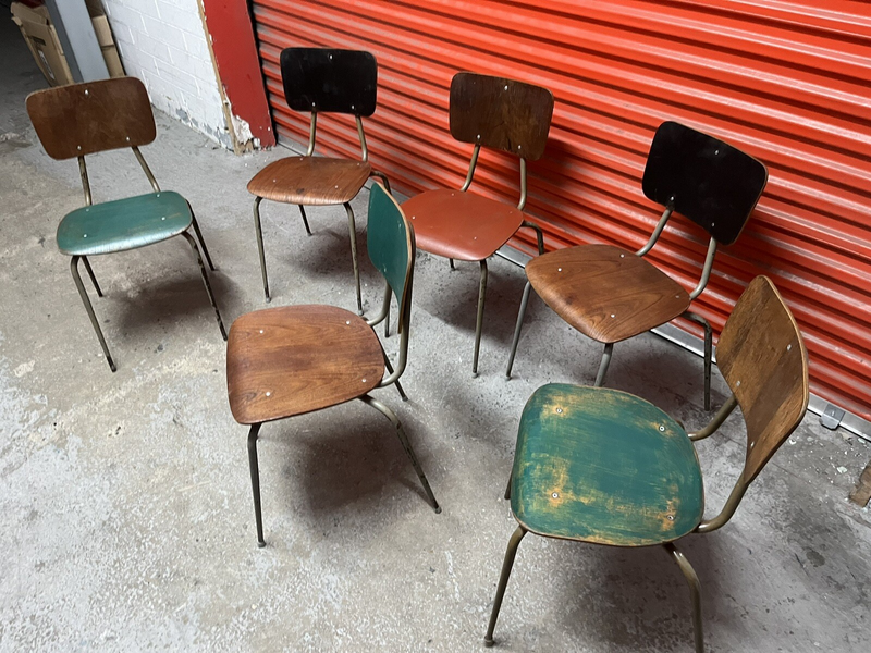 Danish Stacking Chair By Niels Larsen Suit Cafe / Bar / Midcentury 9 Available