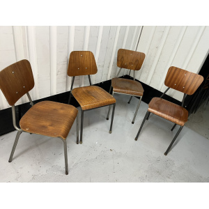 Danish Stacking Chair Suit Cafe / Bar / Tv Prop Midcentury Set Of Four