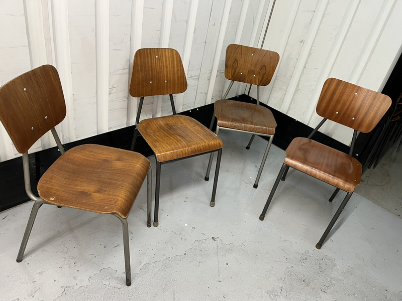 Danish Stacking Chair Suit Cafe / Bar / Tv Prop Midcentury Set Of Four