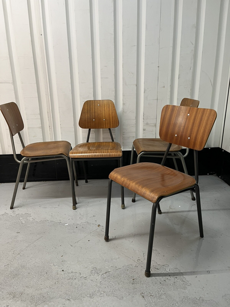 Danish Stacking Chair Suit Cafe / Bar / Tv Prop Midcentury Set Of Four
