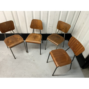 Danish Stacking Chair Suit Cafe / Bar / Tv Prop Midcentury Set Of Four