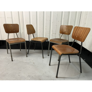 Danish Stacking Chair Suit Cafe / Bar / Tv Prop Midcentury Set Of Four