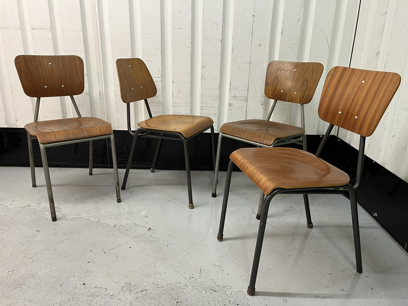 Danish Stacking Chair Suit Cafe / Bar / Tv Prop Midcentury Set Of Four