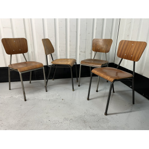 Danish Stacking Chair Suit Cafe / Bar / Tv Prop Midcentury Set Of Four