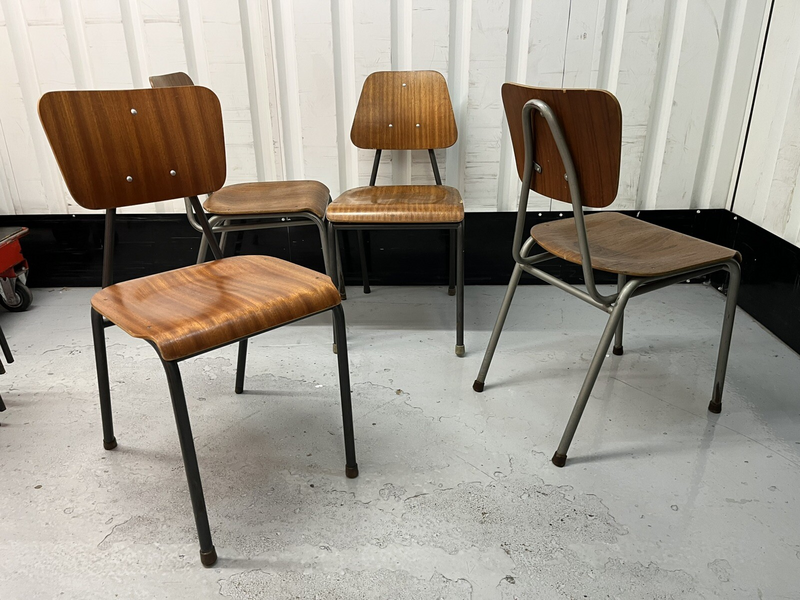 Danish Stacking Chair Suit Cafe / Bar / Tv Prop Midcentury Set Of Four
