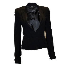 Dolce and Gabanna Black Jacket with Tie Belt