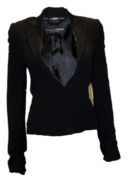 Dolce and Gabanna Black Jacket with Tie Belt