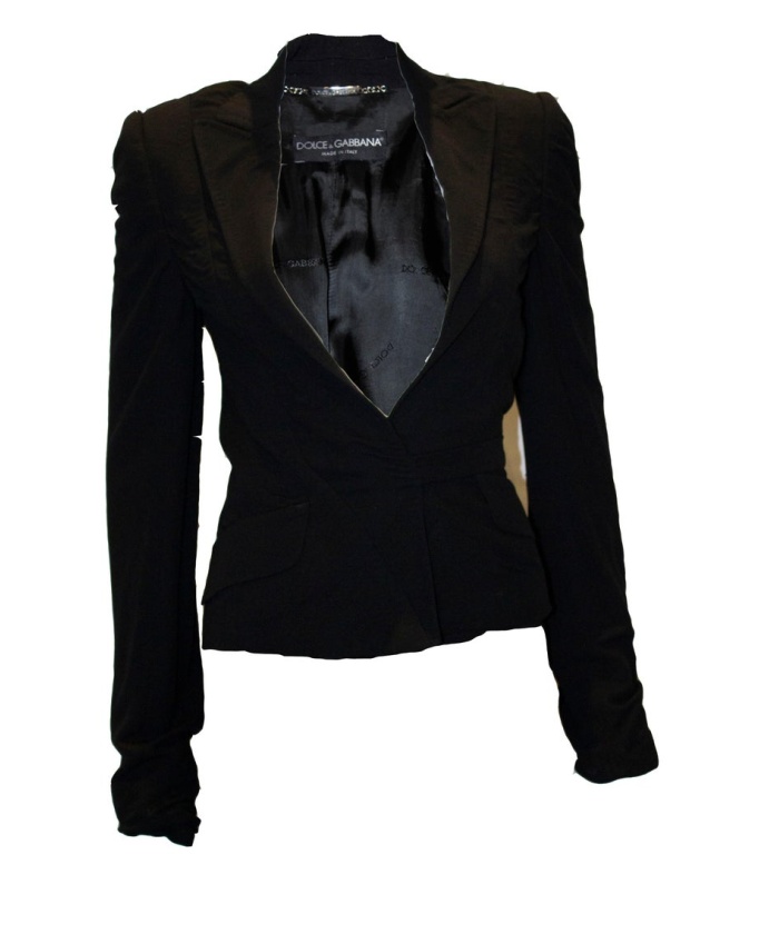 Dolce and Gabanna Black Jacket with Tie Belt