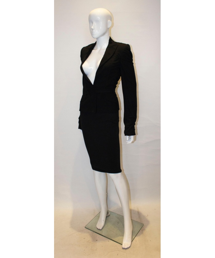 Dolce and Gabanna Black Jacket with Tie Belt