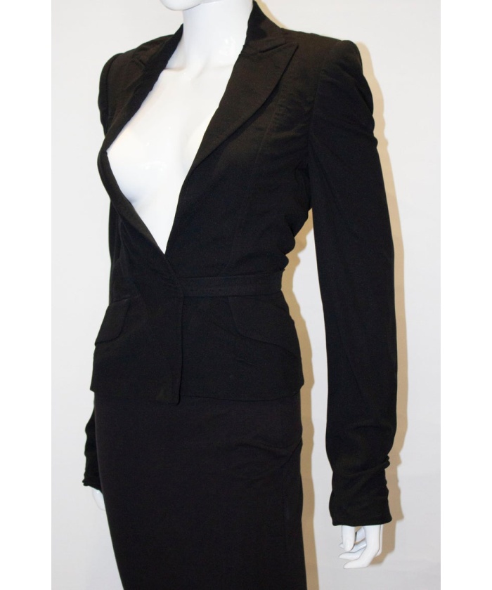 Dolce and Gabanna Black Jacket with Tie Belt