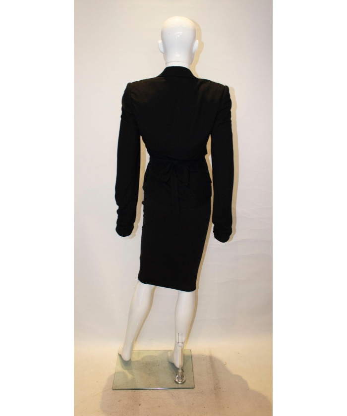 Dolce and Gabanna Black Jacket with Tie Belt