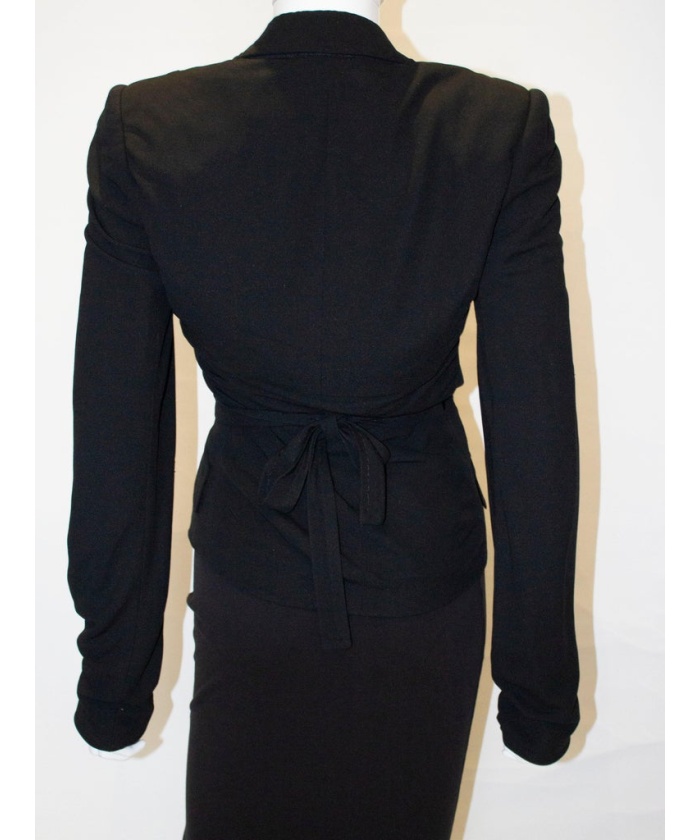 Dolce and Gabanna Black Jacket with Tie Belt
