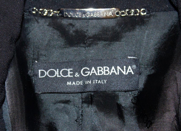 Dolce and Gabanna Black Jacket with Tie Belt