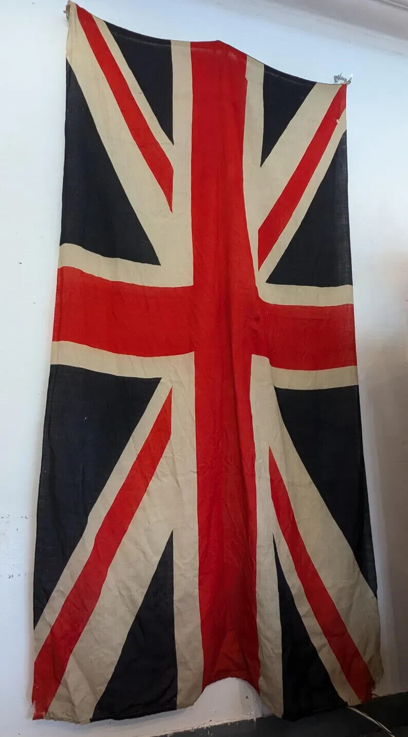 Early 20th Century Colossal WW1 Union Jack Flag on Linen. Antique/Vintage/UK