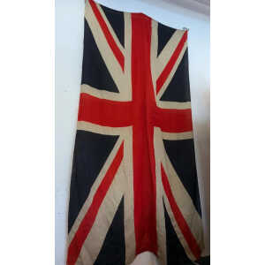 Early 20th Century Colossal WW1 Union Jack Flag on Linen. Antique/Vintage/UK