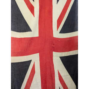 Early 20th Century Colossal WW1 Union Jack Flag on Linen. Antique/Vintage/UK