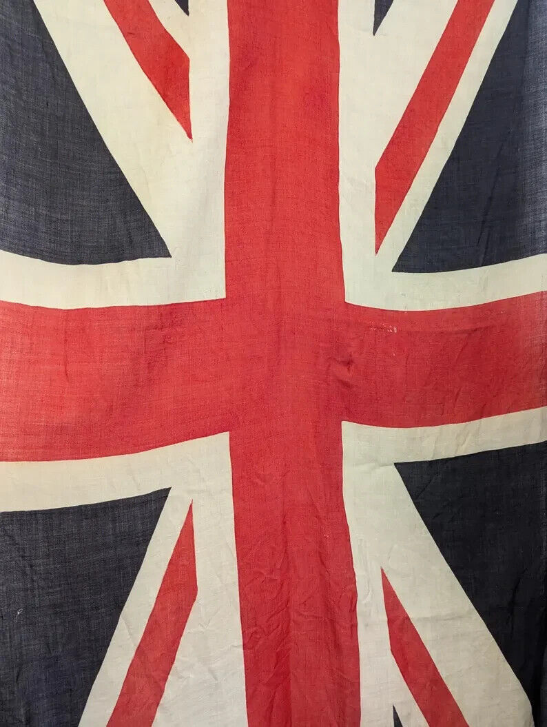 Early 20th Century Colossal WW1 Union Jack Flag on Linen. Antique/Vintage/UK