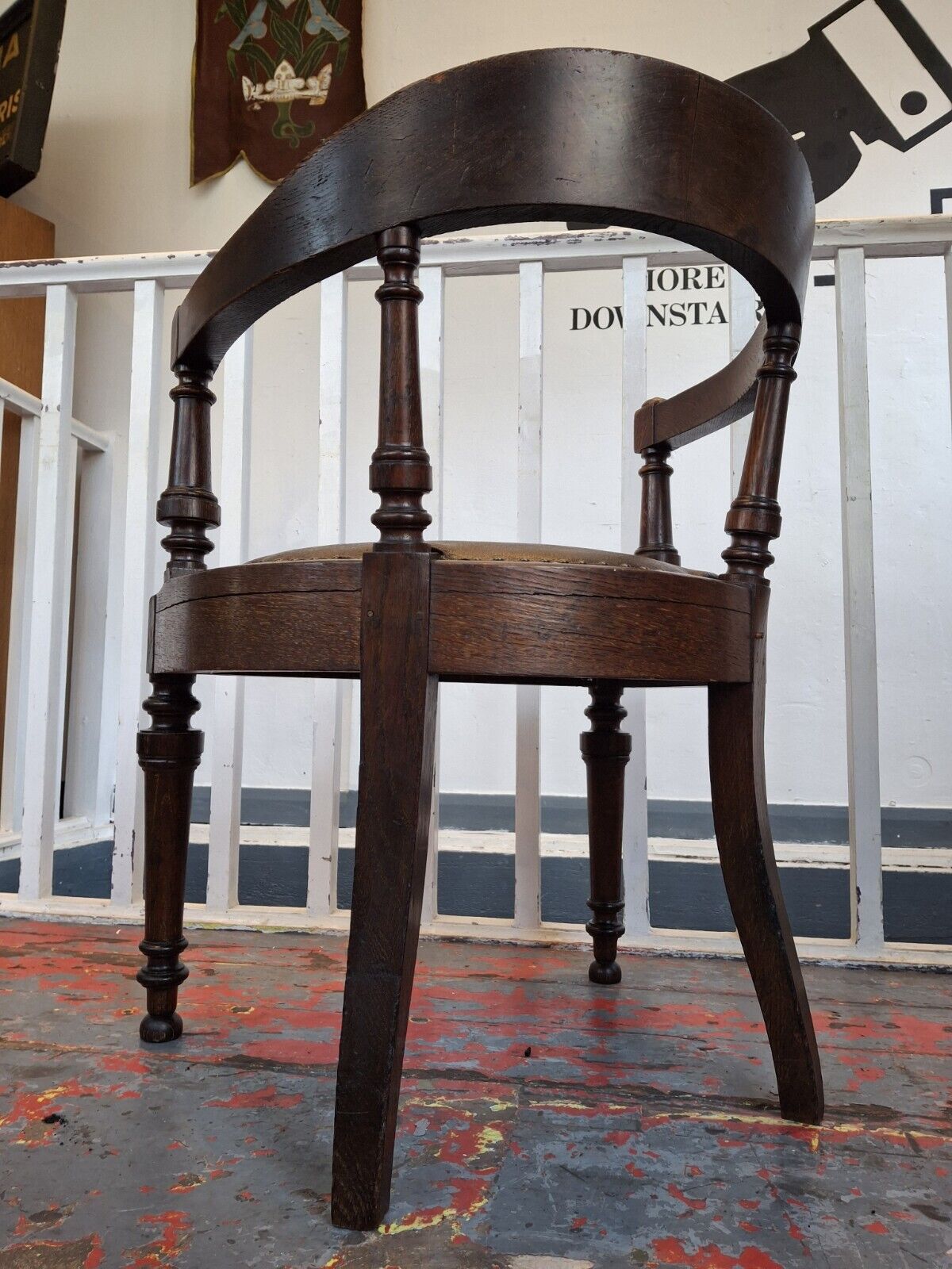 Early 20th Century Oak Office Or Desk/Tub Armchair. Vintage/Antique/Interiors