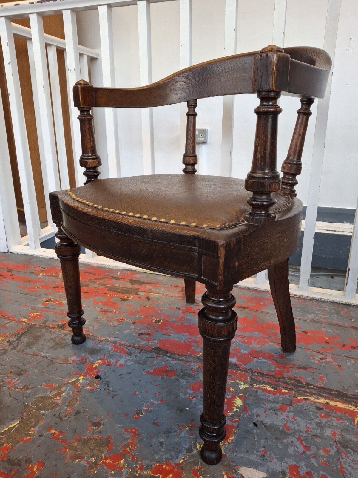 Early 20th Century Oak Office Or Desk/Tub Armchair. Vintage/Antique/Interiors